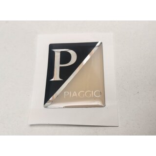 Emblem Schwarz/Weiß "PIAGGIO" 35x44mm/zum Kleben