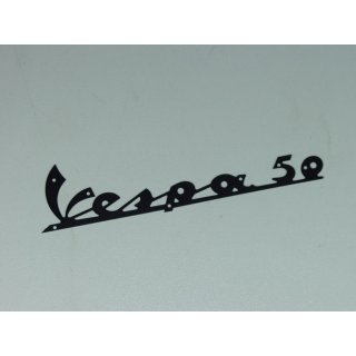 Schriftzug Vespa 50 schwarz Beinschild für Vespa 50 N,V5A1T -> 11599