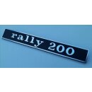 Schriftzug "RALLY 200" schwarz/alu Heck...