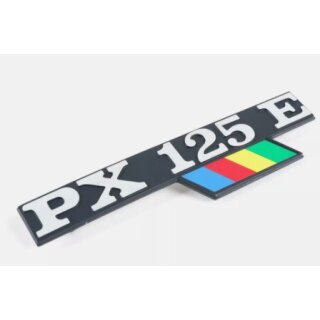 Schriftzug "PX 125E" Seitenhaube links für Vespa PX125 E/Lusso/EFL/Arcobaleno 20001 ->