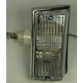 Blinker STELLA vorne/links/weiss/Chromgehäuse für Vespa PX80-200/PE/Lusso/T5 Classic