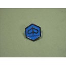 Emblem PIAGGIO 6-Eck,32x37/blau/zum stecken/Kaskade für...