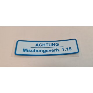 Aufkleber "Achtung Mischungsverh.1:15", für Vespa 150 GS/T3