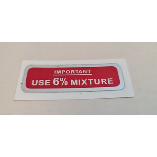 Aufkleber Use 6%  Mixture fr Vespa 150 GS